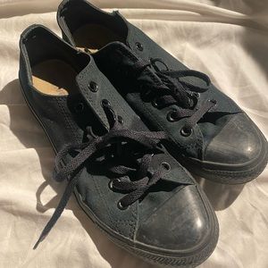 All black low cut converse